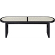 Meridian Furniture Canovia Black Solid Wood And Faux Cane Bench