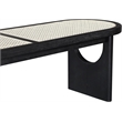 Meridian Furniture Canovia Black Solid Wood And Faux Cane Bench
