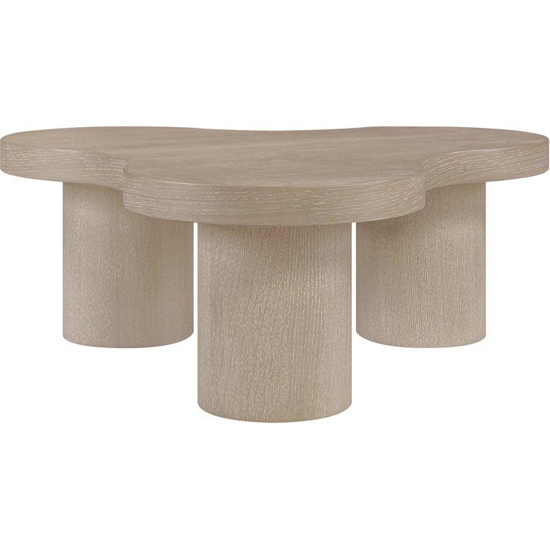 Meridian Furniture Cove Natural Oak Veneer And Solid Wood Coffee Table