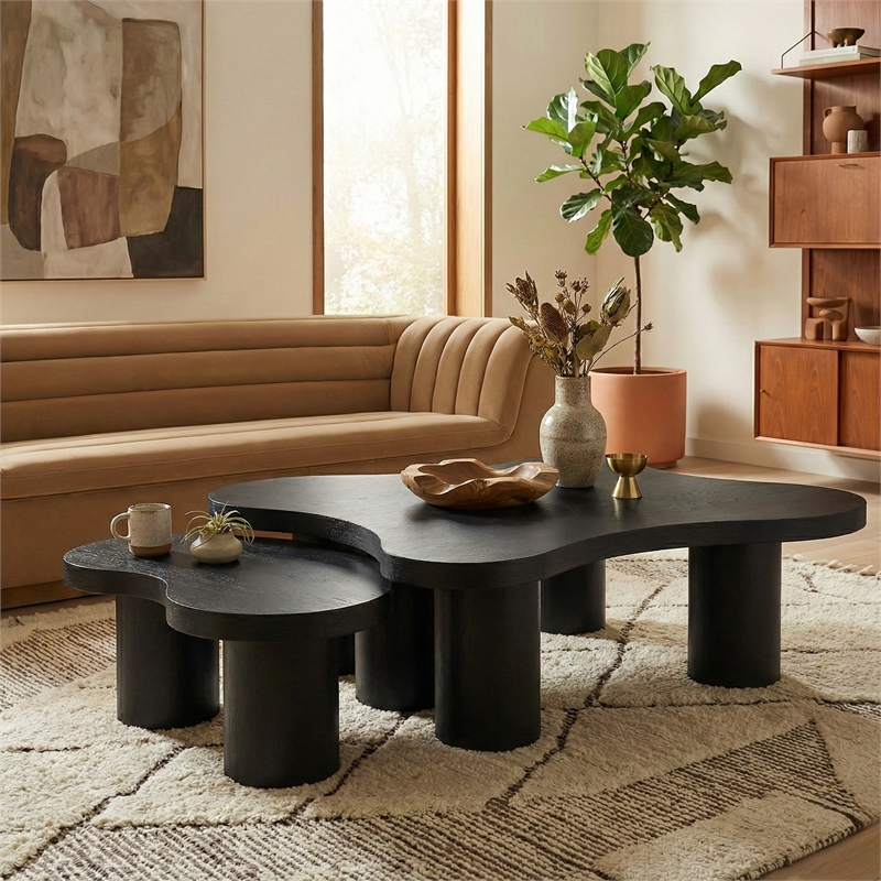 Meridian Furniture Cove Black Oak Veneer And Solid Wood 2pc. Coffee Table