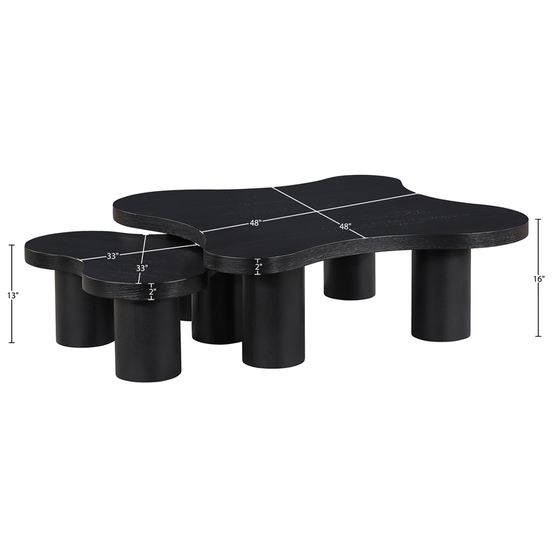 Meridian Furniture Cove Black Oak Veneer And Solid Wood 2pc. Coffee Table