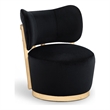 Meridian Furniture Elara Black Velvet Upholstered Swivel Accent Chair