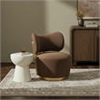 Meridian Furniture Elara Brown Velvet Upholstered Swivel Accent Chair