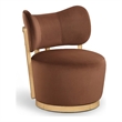 Meridian Furniture Elara Cognac Velvet Upholstered Swivel Accent Chair