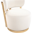 Meridian Furniture Elara Cream Velvet Upholstered Swivel Accent Chair