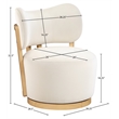 Meridian Furniture Elara Cream Velvet Upholstered Swivel Accent Chair