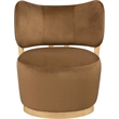 Meridian Furniture Elara Saddle Velvet Upholstered Swivel Accent Chair