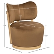 Meridian Furniture Elara Saddle Velvet Upholstered Swivel Accent Chair