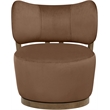 Meridian Furniture Elara Brown Velvet Upholstered Swivel Accent Chair
