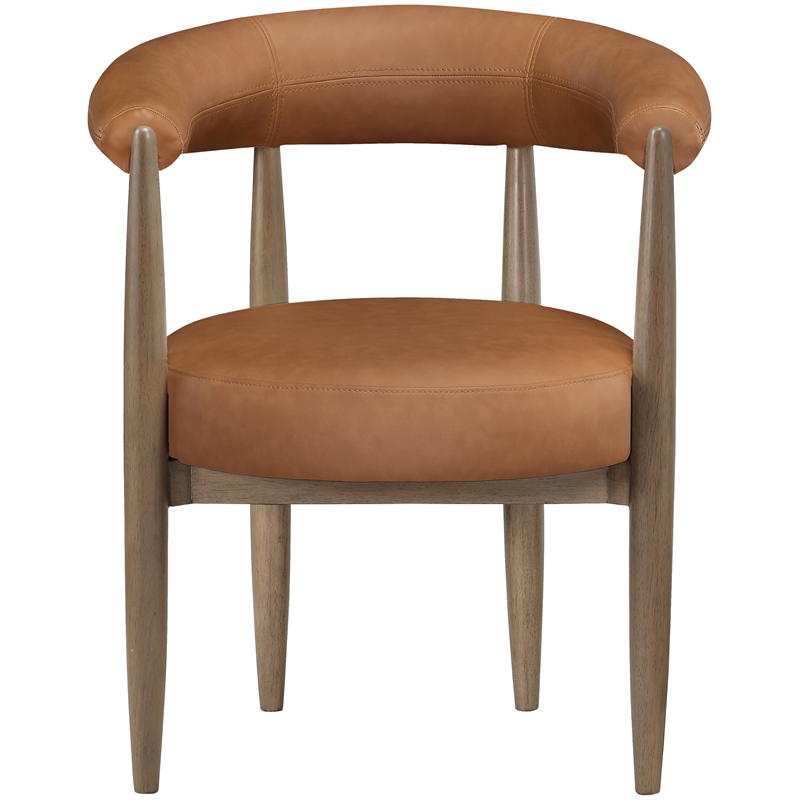Meridian Furniture Sable Cognac Vegan Leather Dining Chair (Set of 2)