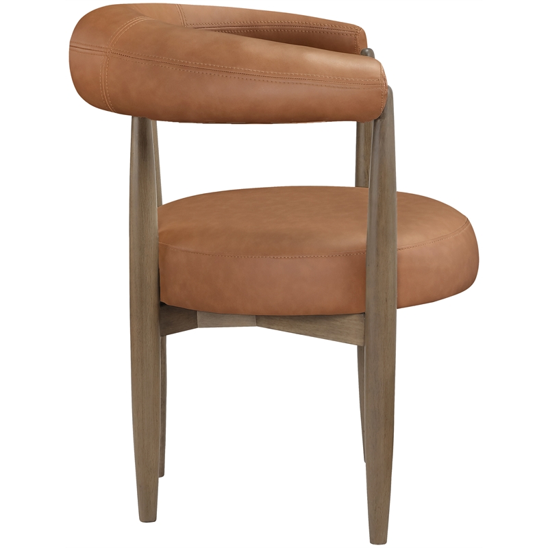 Meridian Furniture Sable Cognac Vegan Leather Dining Chair (Set of 2)