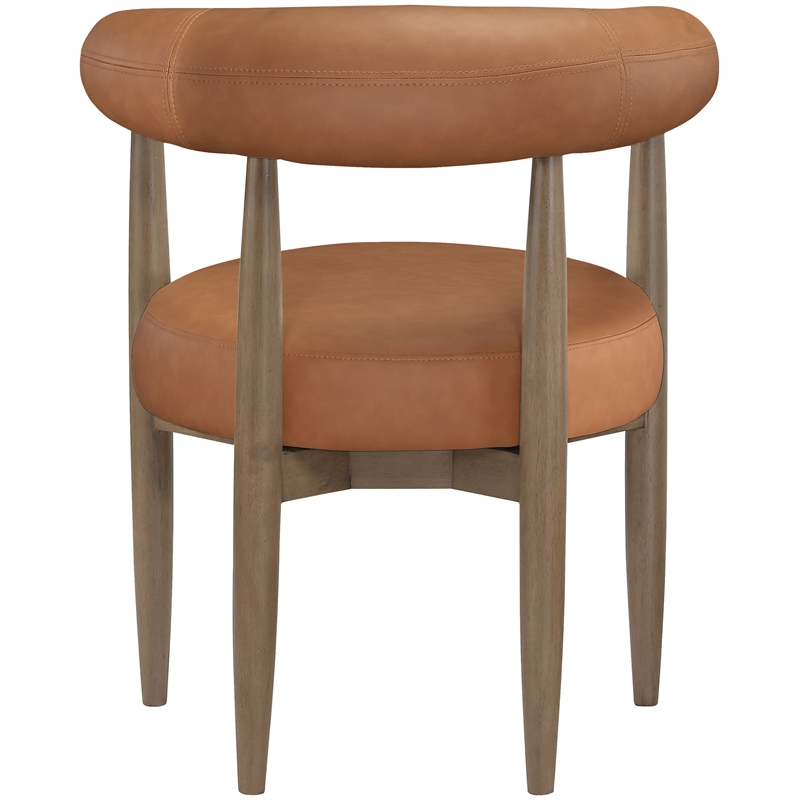 Meridian Furniture Sable Cognac Vegan Leather Dining Chair (Set of 2)