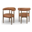 Meridian Furniture Sable Cognac Vegan Leather Dining Chair (Set of 2)