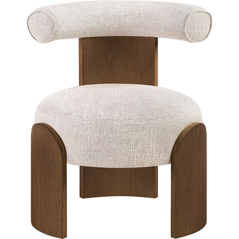 Meridian Furniture Calder Beige Linen Textured Fabric Upholstered Accent Chair