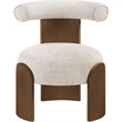 Meridian Furniture Calder Beige Linen Textured Fabric Upholstered Accent Chair