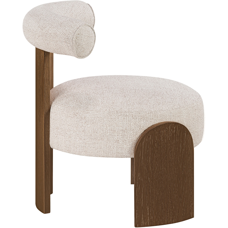 Meridian Furniture Calder Beige Linen Textured Fabric Upholstered Accent Chair