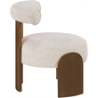 Meridian Furniture Calder Beige Linen Textured Fabric Upholstered Accent Chair