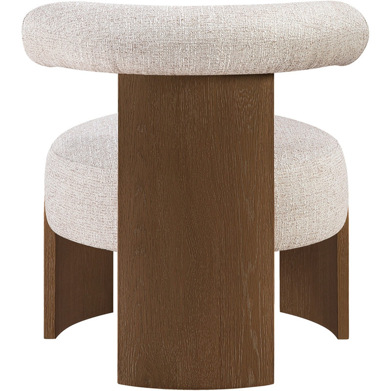 Meridian Furniture Calder Beige Linen Textured Fabric Upholstered Accent Chair