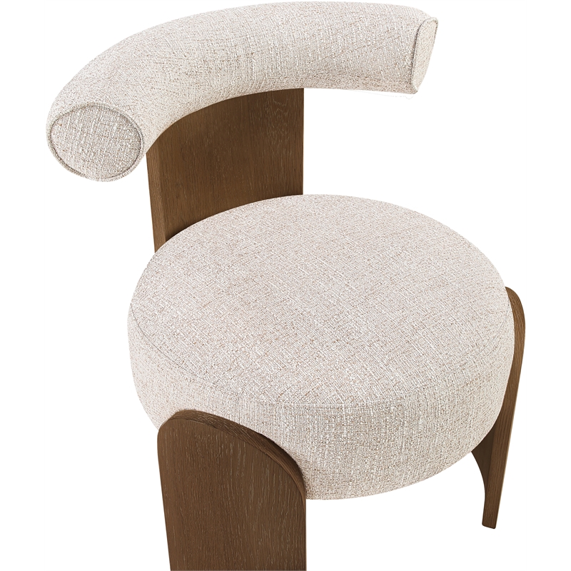 Meridian Furniture Calder Beige Linen Textured Fabric Upholstered Accent Chair