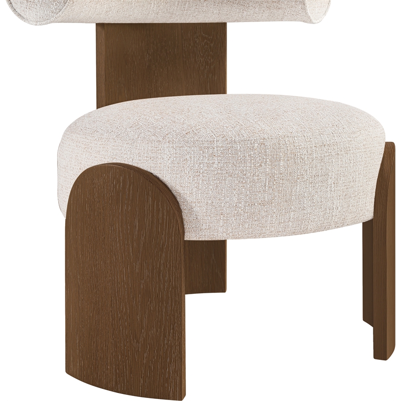 Meridian Furniture Calder Beige Linen Textured Fabric Upholstered Accent Chair