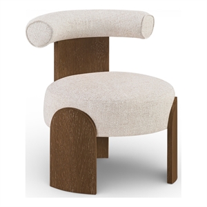 Meridian Furniture Calder Beige Linen Textured Fabric Upholstered Accent Chair
