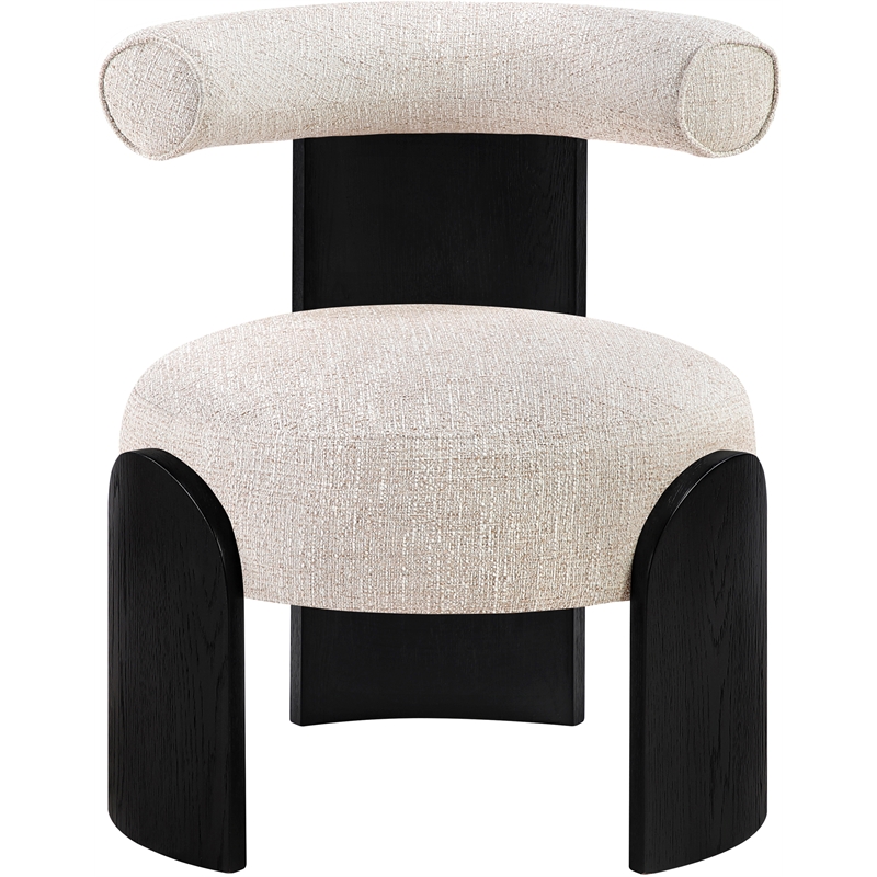 Meridian Furniture Calder Beige Linen Textured Fabric Upholstered Accent Chair