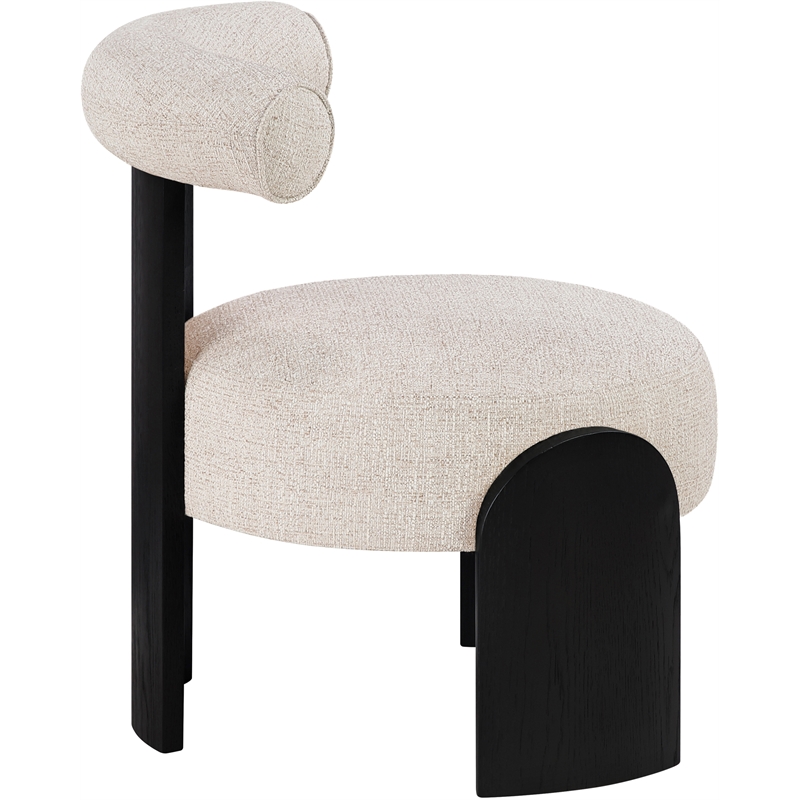 Meridian Furniture Calder Beige Linen Textured Fabric Upholstered Accent Chair