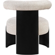 Meridian Furniture Calder Beige Linen Textured Fabric Upholstered Accent Chair