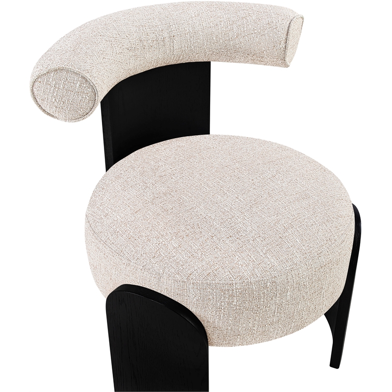 Meridian Furniture Calder Beige Linen Textured Fabric Upholstered Accent Chair