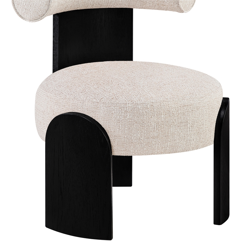 Meridian Furniture Calder Beige Linen Textured Fabric Upholstered Accent Chair