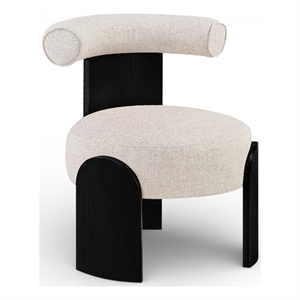 Meridian Furniture Calder Beige Linen Textured Fabric Upholstered Accent Chair