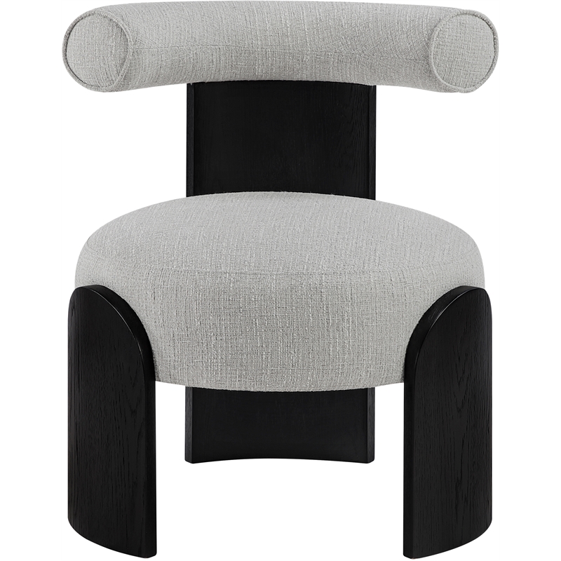 Meridian Furniture Calder Grey Linen Textured Fabric Upholstered Accent Chair