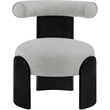 Meridian Furniture Calder Grey Linen Textured Fabric Upholstered Accent Chair