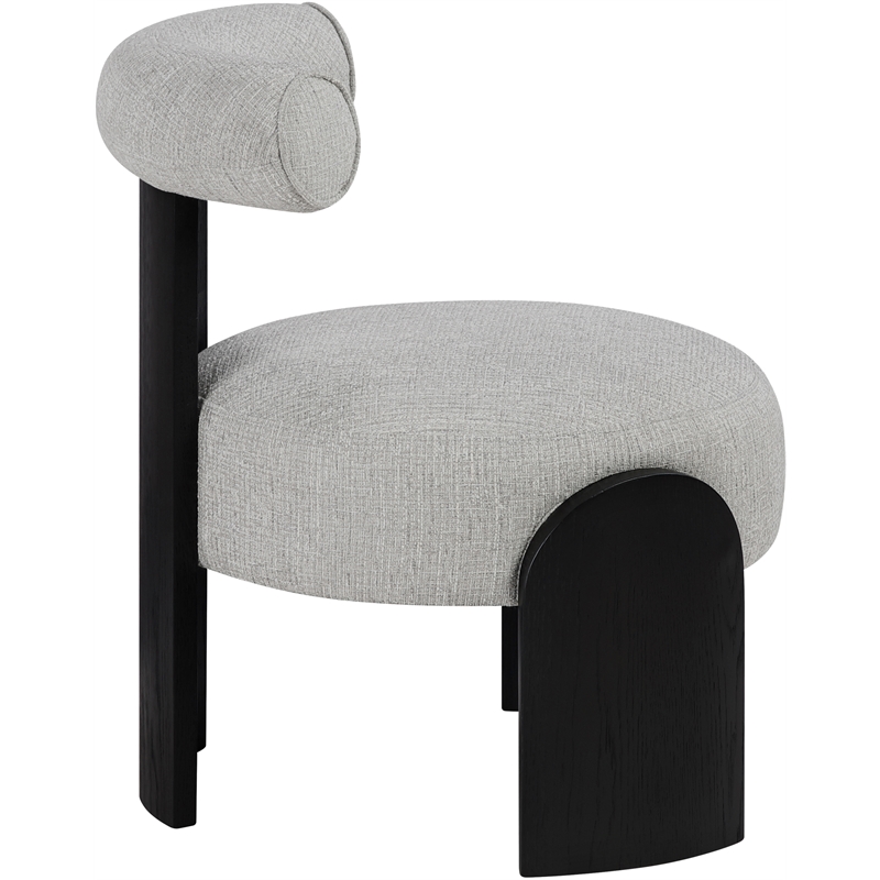 Meridian Furniture Calder Grey Linen Textured Fabric Upholstered Accent Chair