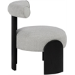Meridian Furniture Calder Grey Linen Textured Fabric Upholstered Accent Chair