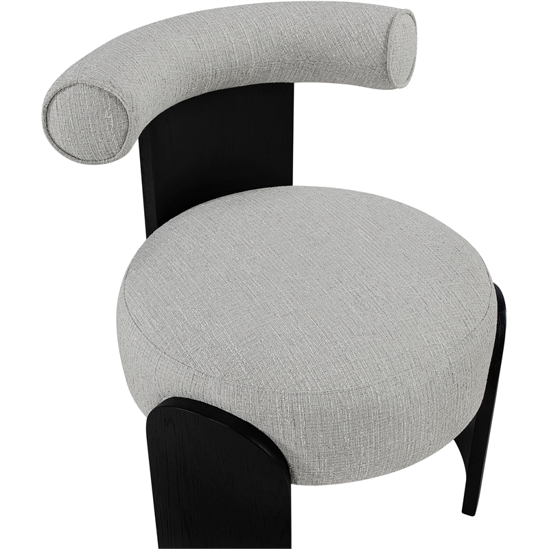 Meridian Furniture Calder Grey Linen Textured Fabric Upholstered Accent Chair