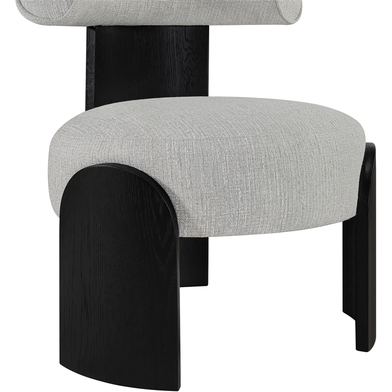 Meridian Furniture Calder Grey Linen Textured Fabric Upholstered Accent Chair