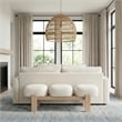 Meridian Furniture Woodcrest Cream Vegan Leather Upholstered Bench