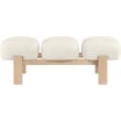 Meridian Furniture Woodcrest Cream Vegan Leather Upholstered Bench
