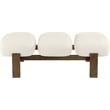 Meridian Furniture Woodcrest Cream Vegan Leather Upholstered Bench