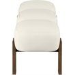 Meridian Furniture Woodcrest Cream Vegan Leather Upholstered Bench