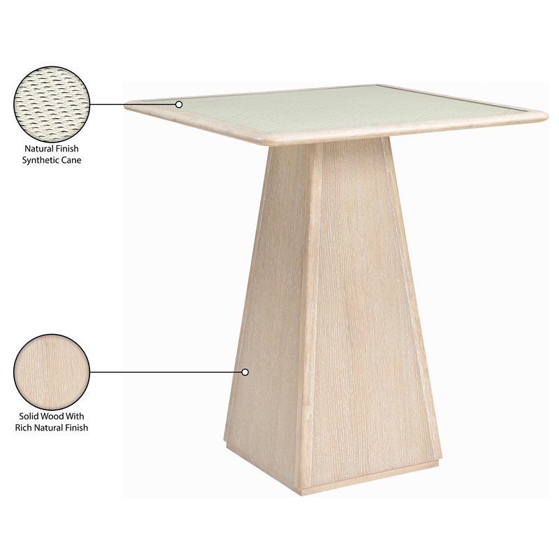 Meridian Furniture Atrium Natural Base With Cane Top Bar Height Table