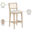 Meridian Furniture Atrium Cream Cane And Vegan Leather Bar Stool (Set of 2)
