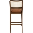 Meridian Furniture Atrium Cognac Cane And Vegan Leather Bar Stool (Set of 2)