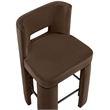 Meridian Furniture Zuno Brown Velvet Performance Fabric Bar Stool (Set of 2)