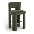 Meridian Furniture Zuno Green Velvet Performance Fabric Bar Stool (Set of 2)