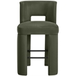 Meridian Furniture Zuno Green Velvet Performance Fabric Bar Stool (Set of 2)