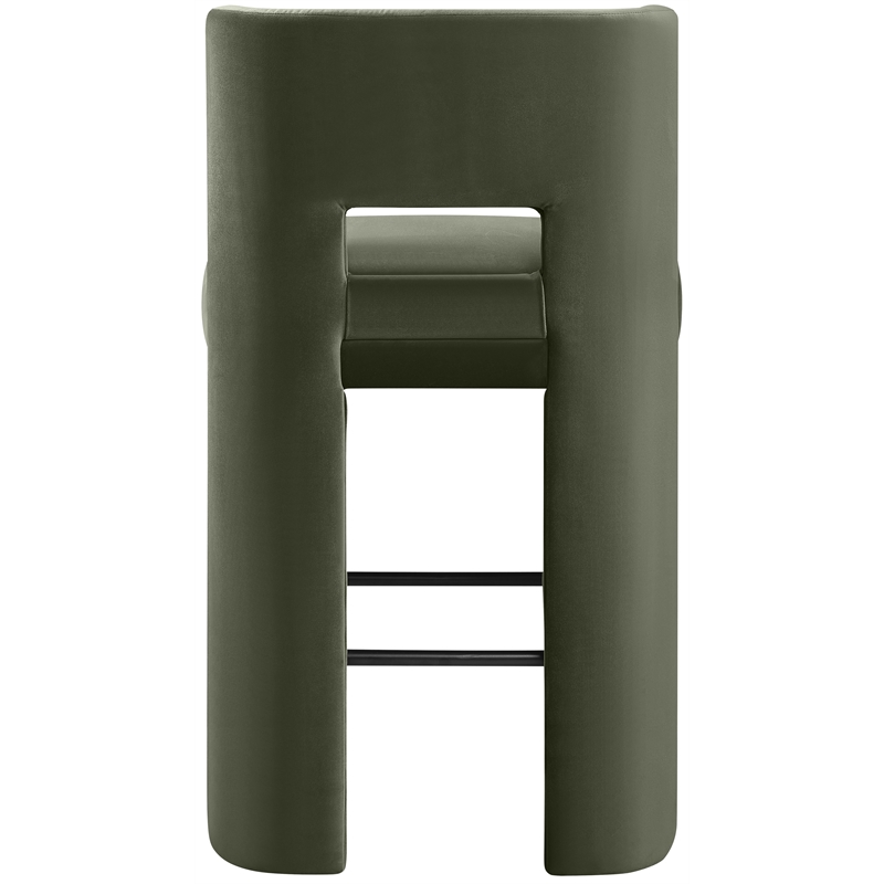 Meridian Furniture Zuno Green Velvet Performance Fabric Bar Stool (Set of 2)