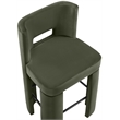 Meridian Furniture Zuno Green Velvet Performance Fabric Bar Stool (Set of 2)