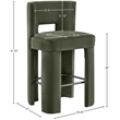 Meridian Furniture Zuno Green Velvet Performance Fabric Bar Stool (Set of 2)